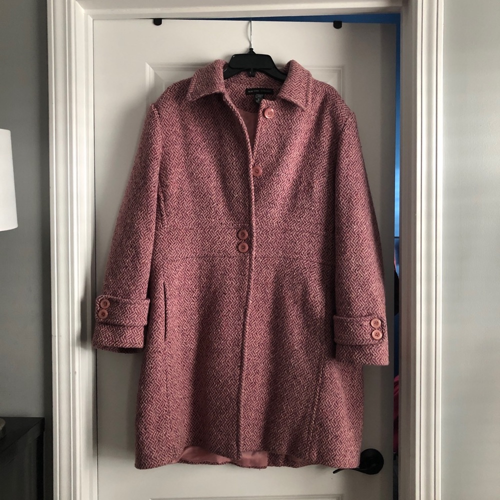 BEAUTIFUL NY&Co Pink Twill Pea Coat!